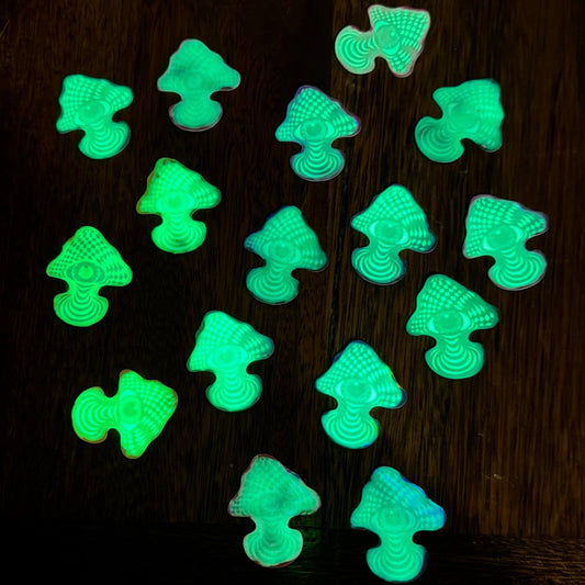 Holographic Glow Mystery Color Mushroom Sticker