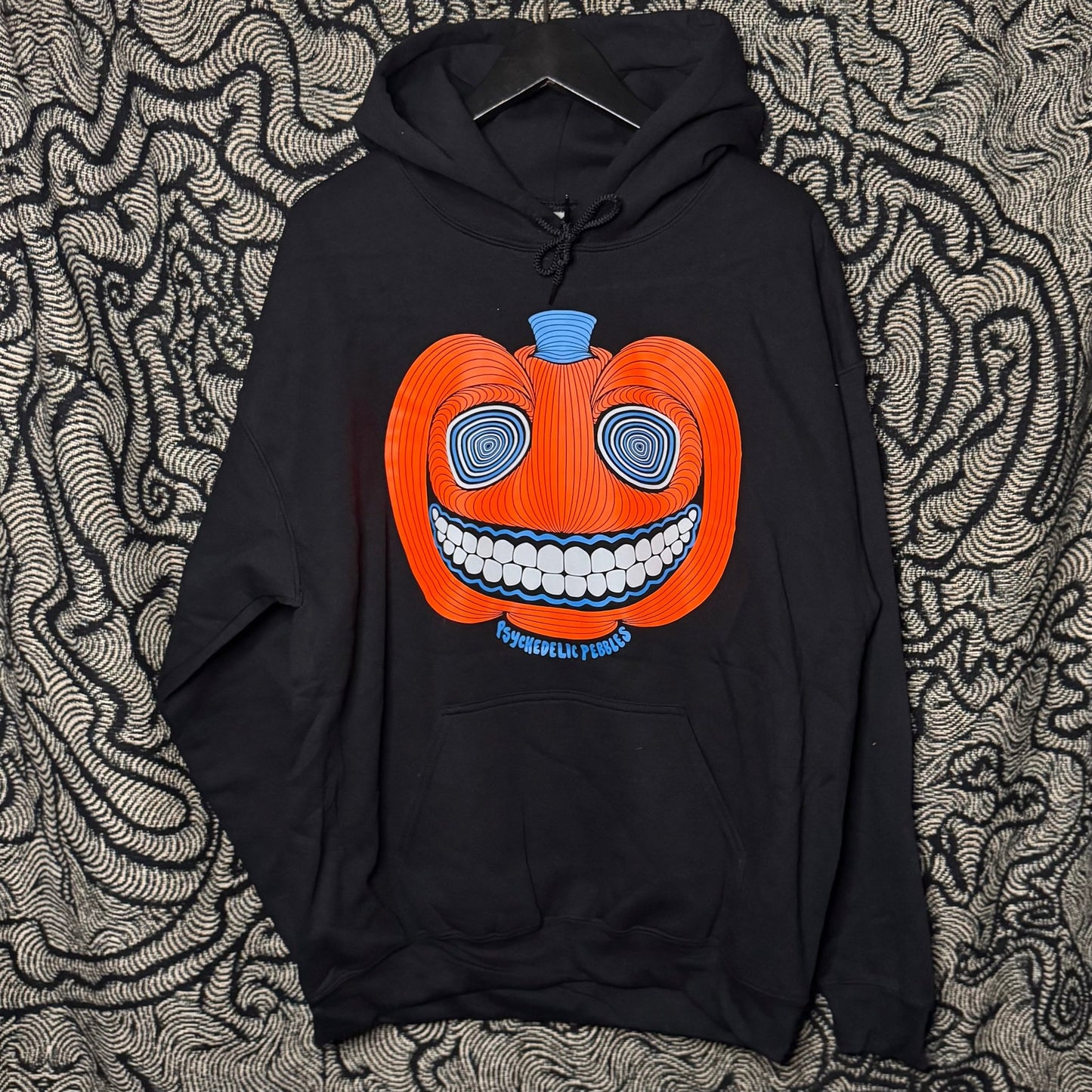 L Pumpkin Smile Multi-color Glow UV Reactive Hoodie