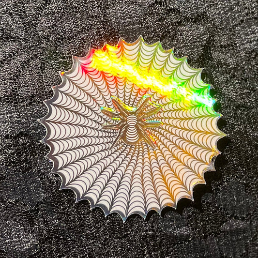 Spider and Cobweb Layered Holographic Sticker