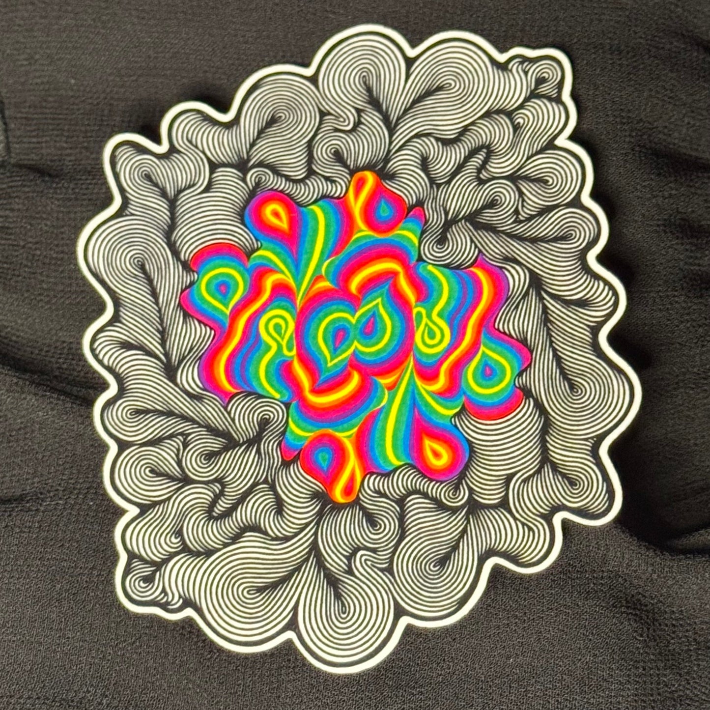 Black and White Rainbow Sticker