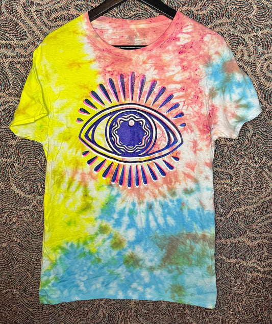 Eye Screen Print Tie Dye Size Medium