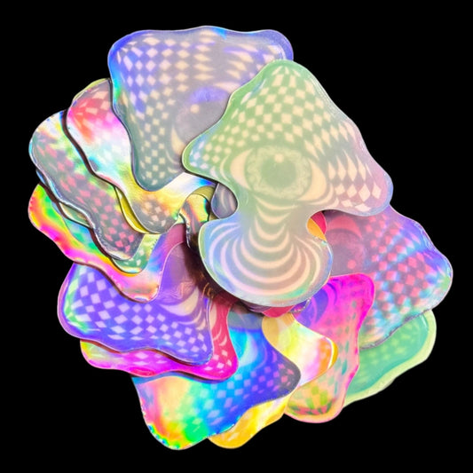 Holographic Glow Mystery Color Mushroom Sticker