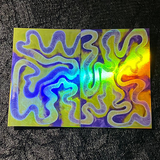 Colorful abstract design on a on a glossy sticker surface
