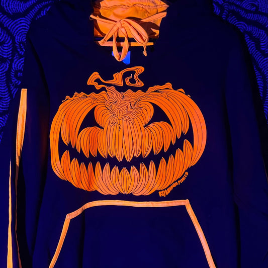 L Cheeky Pumpkin Glow UV Reactive Hoodie