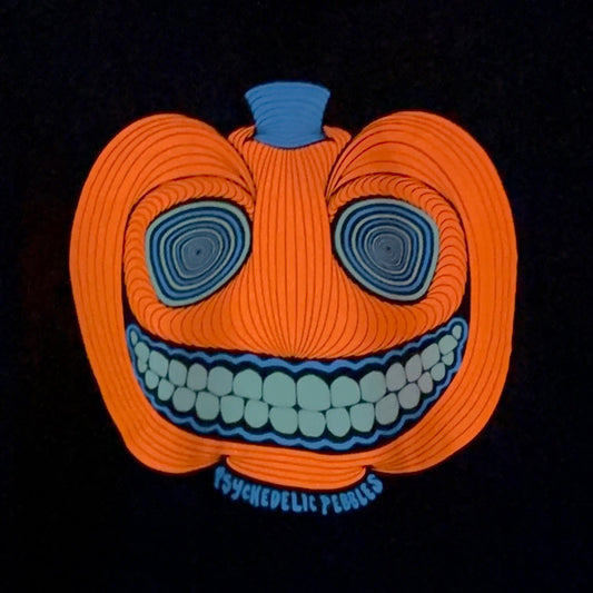 L Pumpkin Smile Multi-color Glow UV Reactive Hoodie