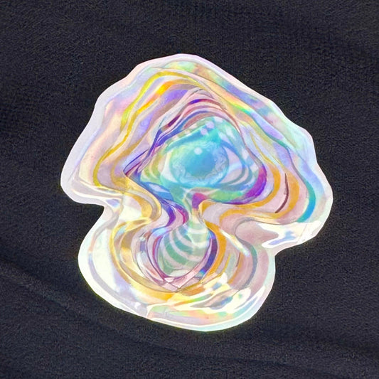 Layered Holographic Mushroom Sticker