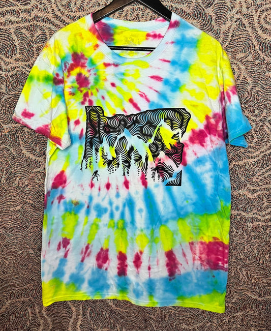 Oregon Bigfoot Lines Vinyl Tie Dye Size Large