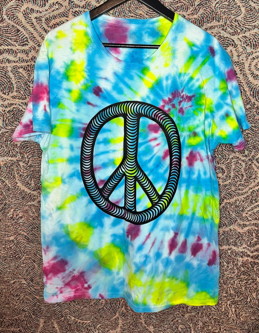 Peace Lines Vinyl Tie Dye Size Large