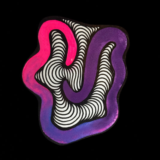 Pink to Purple Hand-Drawn Sticker