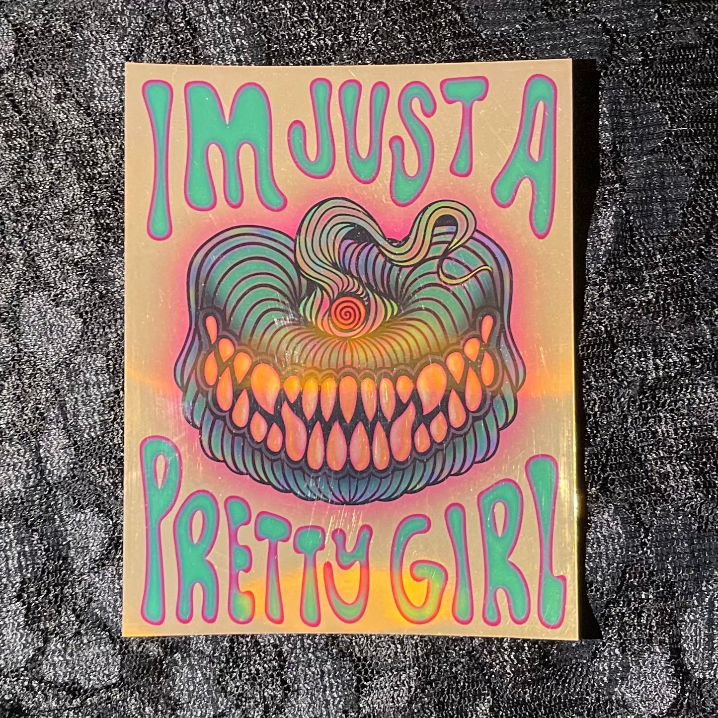 Pretty Girl Gold Holographic Sticker
