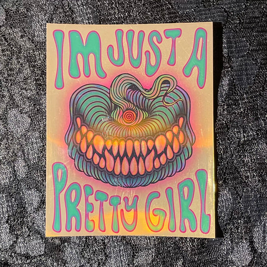 Pretty Girl Gold Holographic Sticker