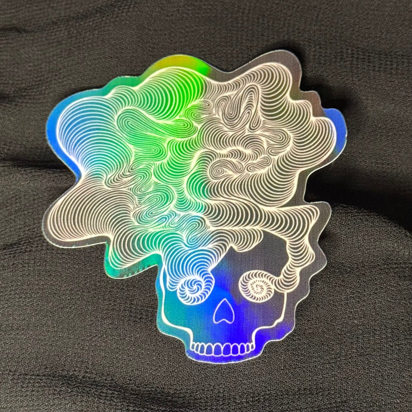 Skull Thoughts Holographic Sticker