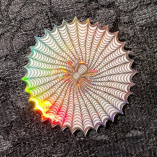 Spider and Cobweb Layered Holographic Sticker
