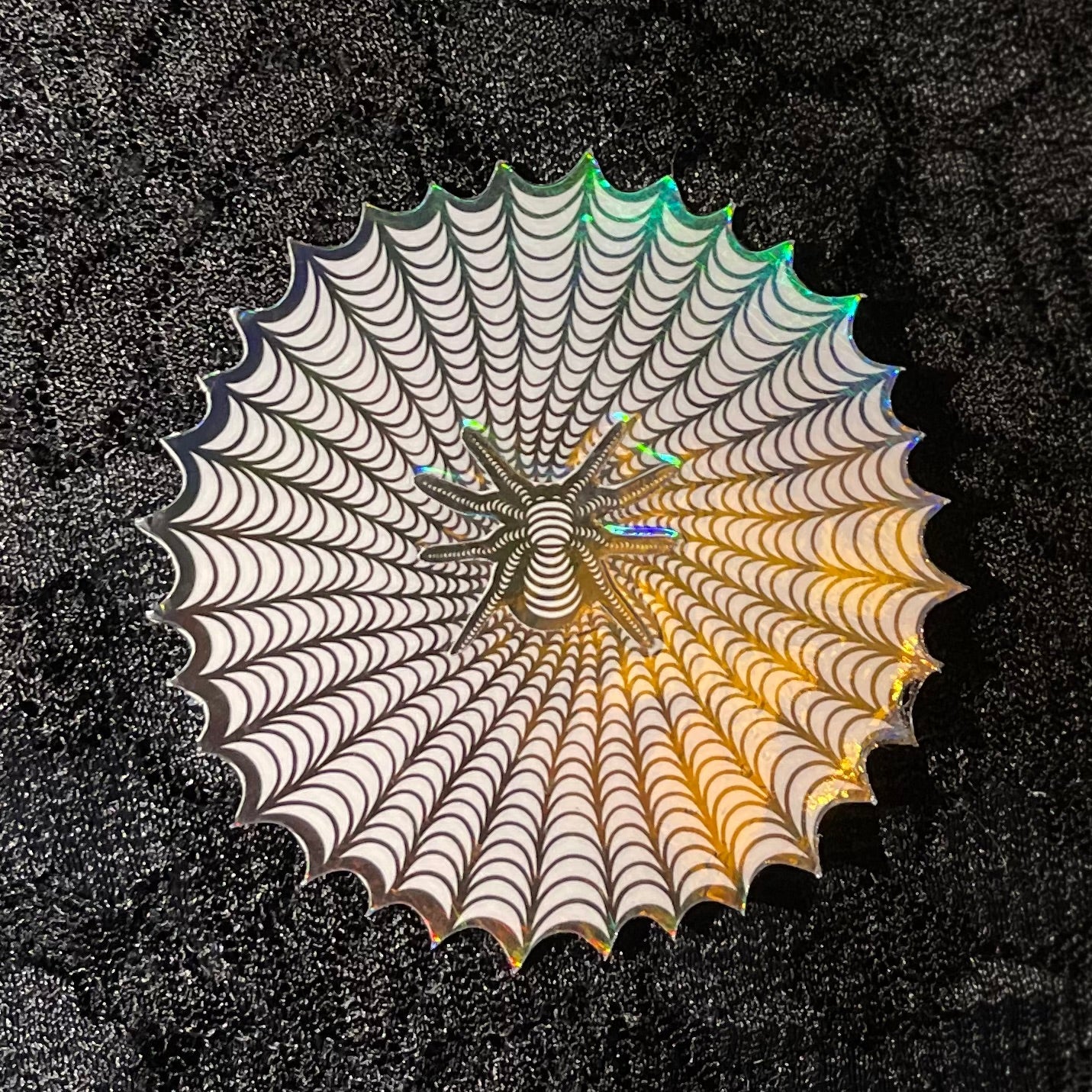 Spider and Cobweb Layered Holographic Sticker