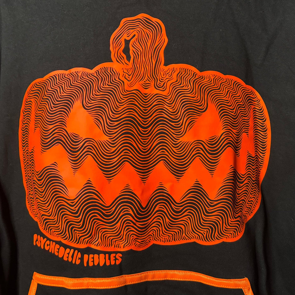 XXL Line-Art Pumpkin Glow UV Reactive Hoodie – Psychedelic Pebbles