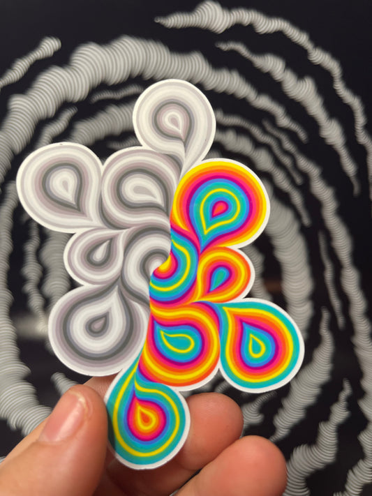 B/W Rainbow Sticker