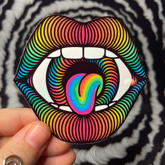 Rainbow Tongue Eye Sticker
