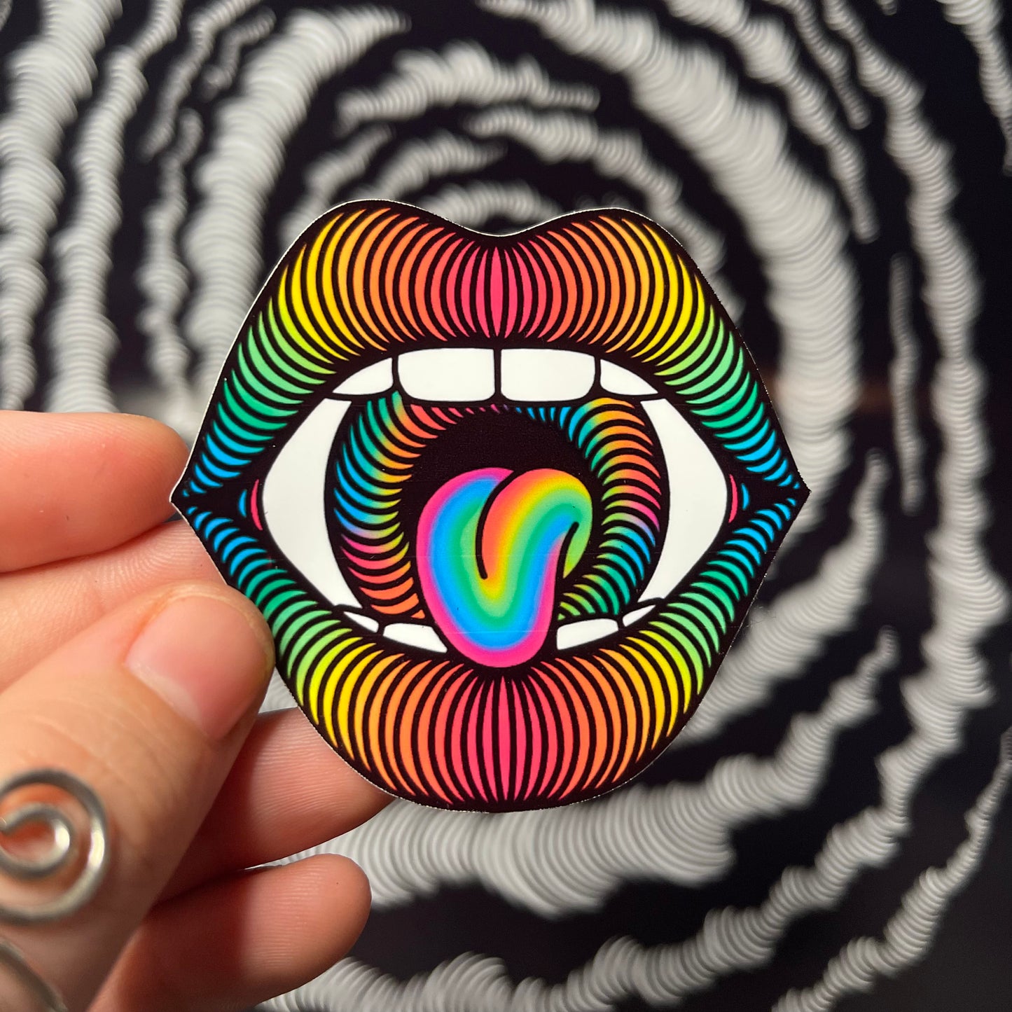 Rainbow Tongue Eye Sticker