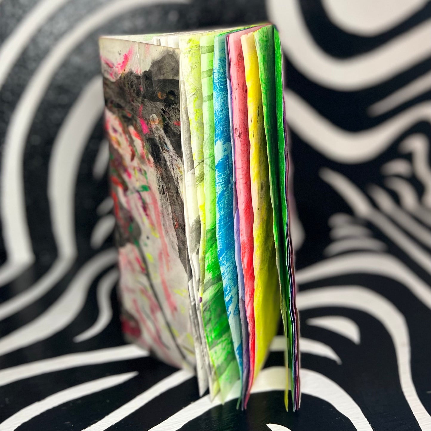 Rainbow Packing Paper with Vinyl Abstract Cover Sketchbook