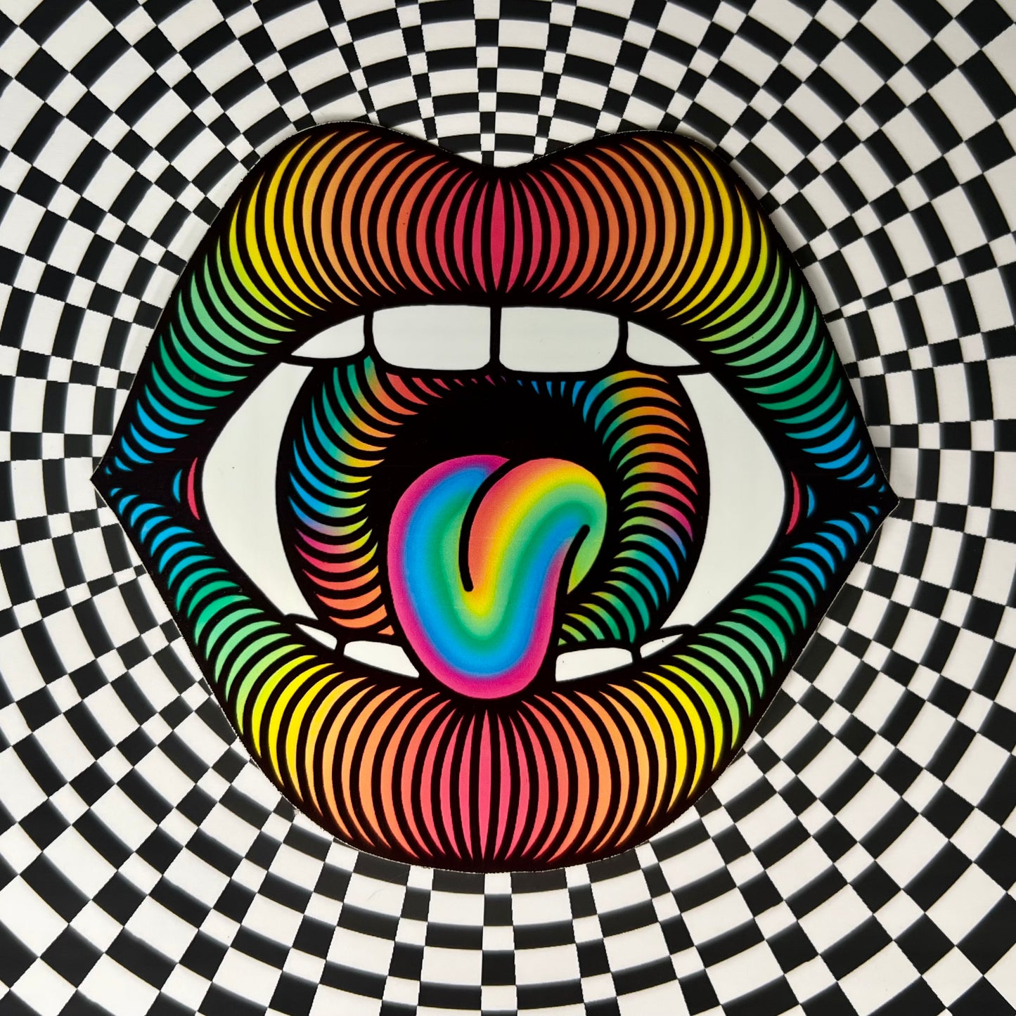 Rainbow Tongue Eye Sticker